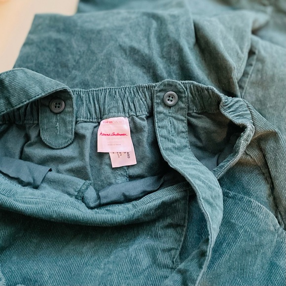 Hanna Anderson Pine Green Girl’s Cross Ruffle Corduroy RomperJumpsuit Sz 12 NWOT - Picture 4 of 6